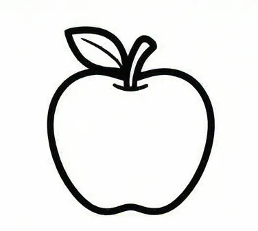 an apple with a leaf on it.webp